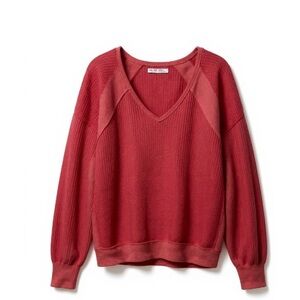 We The Free Coral Waffle Knit Top